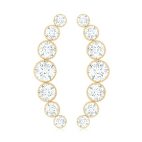 Natural Diamond Climber Earrings with Screw Back
