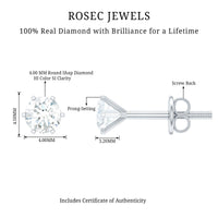 Real Diamond Solitaire Martini Stud Earrings
