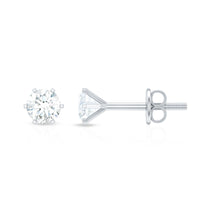 Real Diamond Solitaire Martini Stud Earrings