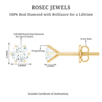 Real Diamond Solitaire Martini Stud Earrings