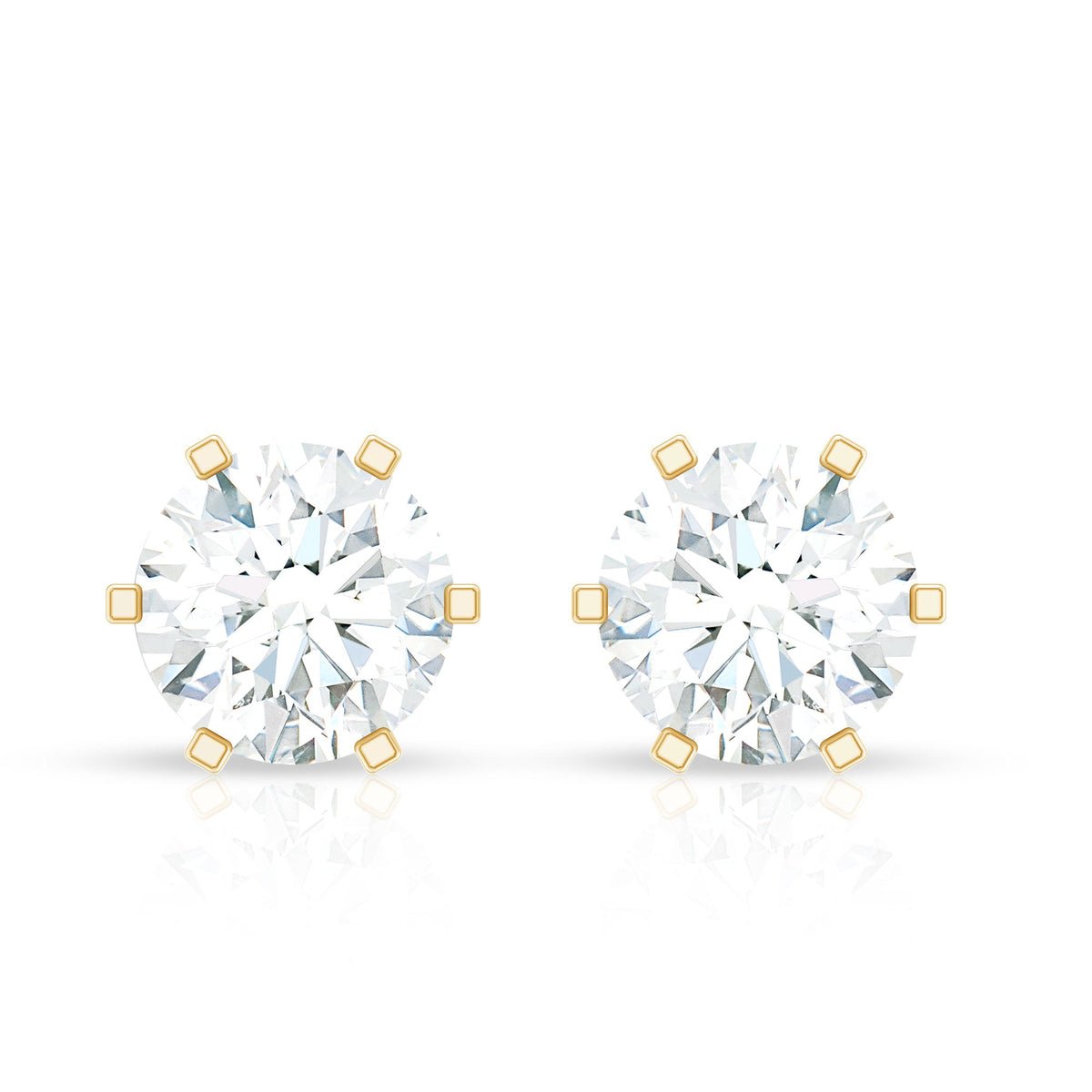 Real Diamond Solitaire Martini Stud Earrings