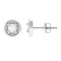 Genuine Diamond Vintage Stud Earrings with Screw Back