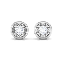 Genuine Diamond Vintage Stud Earrings with Screw Back