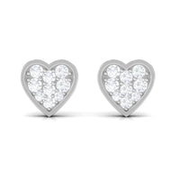 Natural Diamond Heart Shape Stud Earrings with Certificate