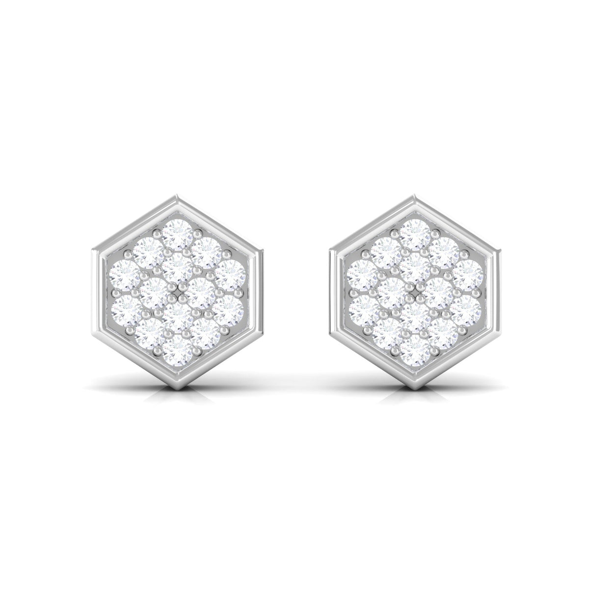 Minimal Diamond Geometric Earrings for Everyday