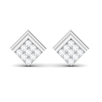 Natural Diamond Geometric Earrings with Screw Back