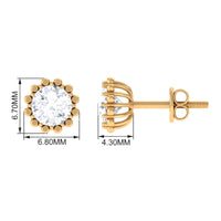 Certified Natural Diamond Studs with Screw Back
