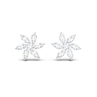 Natural Diamond Flower Earrings for Everyday