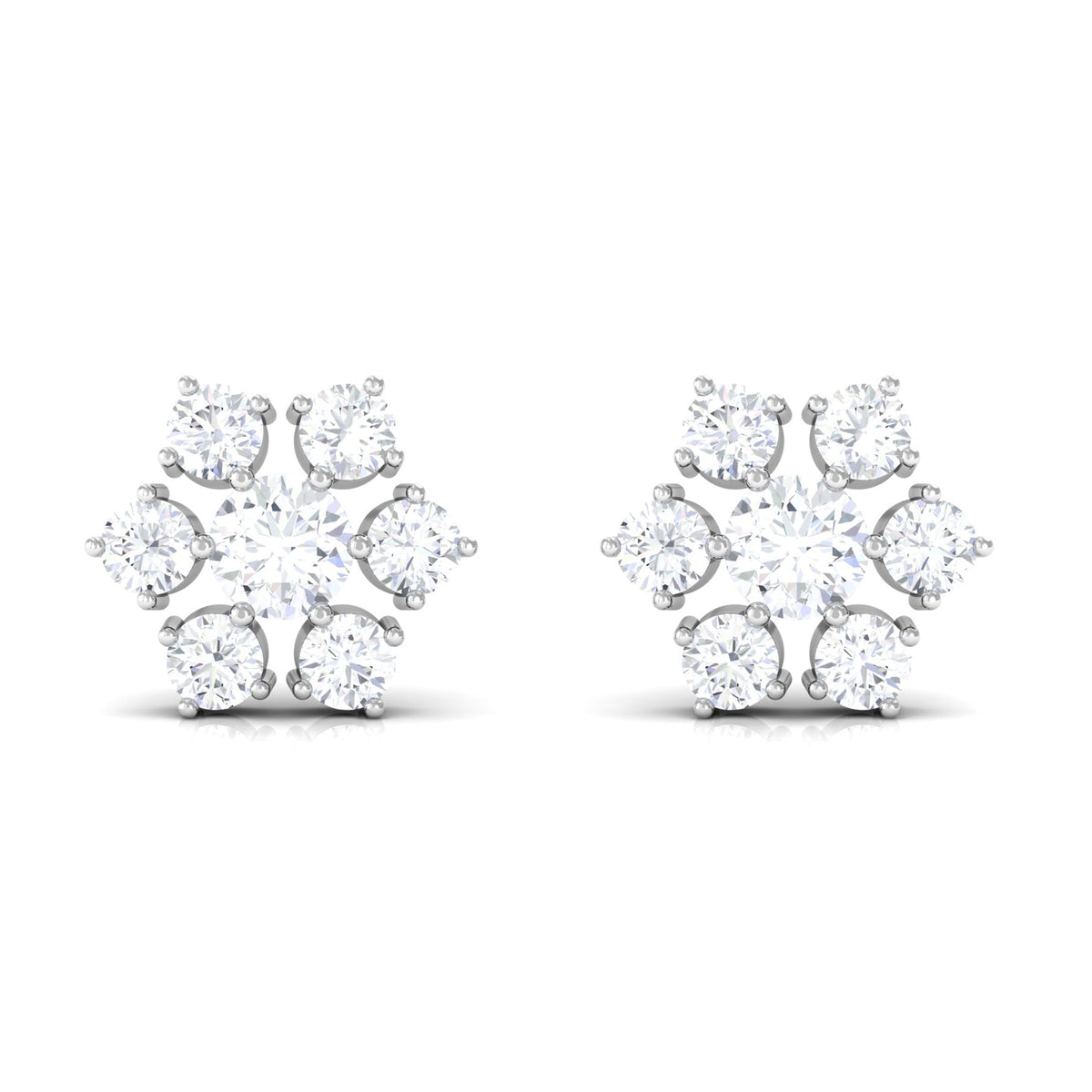 Certified Natural Diamond Cluster Earrings