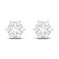 Certified Natural Diamond Cluster Earrings