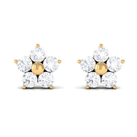 Certified Diamond Flower Stud Earrings in Prong Setting