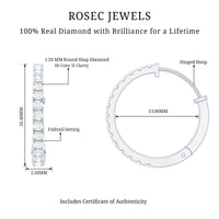 Natural Diamond Hoop Earrings For Women