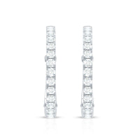 Natural Diamond Hoop Earrings For Women