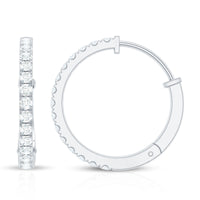 Natural Diamond Hoop Earrings For Women