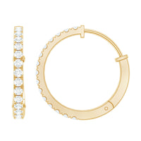 Natural Diamond Hoop Earrings For Women