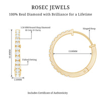 Natural Diamond Hoop Earrings For Women