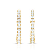 Natural Diamond Hoop Earrings For Women