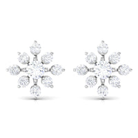 Certified Moissanite Floral Stud Earrings for Women