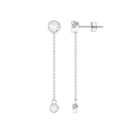 Certified Moissanite Long Chain Dangle Earrings