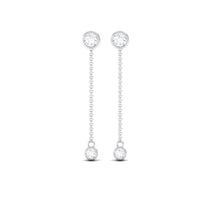 Certified Moissanite Long Chain Dangle Earrings