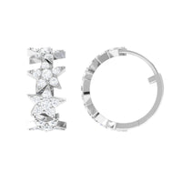Certified Moissanite Star Hoop Earrings