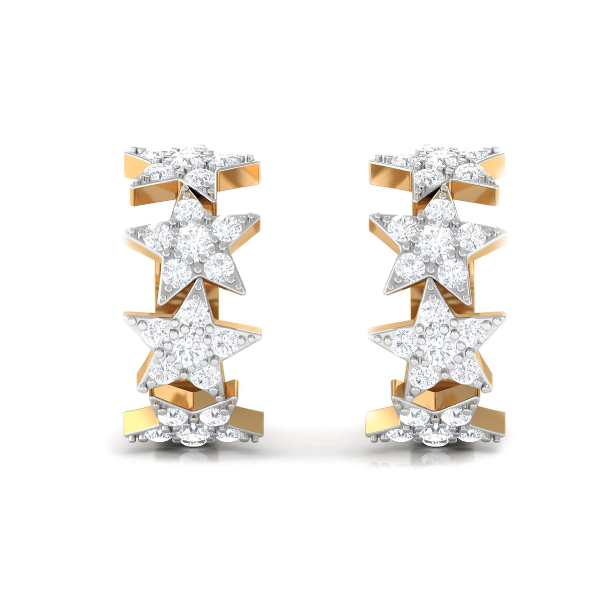Certified Moissanite Star Hoop Earrings