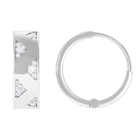 Certified Moissanite Hinged Hoop Earrings for Women
