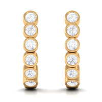 3/4 CT Bezel Set Round Moissanite Simple J Hoop Earrings