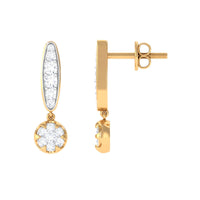 1/2 CT Classic Moissanite Bar Drop Earrings