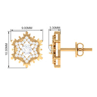 Certified Moissanite Snowflake Earrings for Women