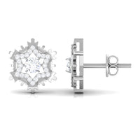 Certified Moissanite Snowflake Earrings for Women