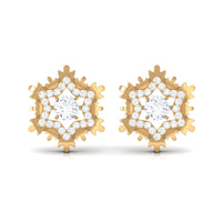 Certified Moissanite Snowflake Earrings for Women