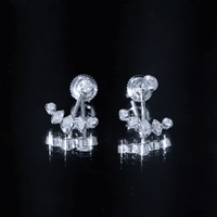 Bezel Set Certified Moissanite Ear Jacket Earrings for Women
