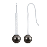 15 Carat Tahitian Pearl Dangle Earrings with Diamond Stones