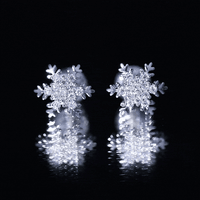 Certified Moissanite Snowflake Stud Earrings