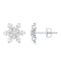 Certified Moissanite Snowflake Stud Earrings