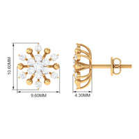 3/4 CT Moissanite Floral Cluster Stud Earrings