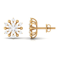 3/4 CT Moissanite Floral Cluster Stud Earrings