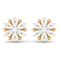 3/4 CT Moissanite Floral Cluster Stud Earrings