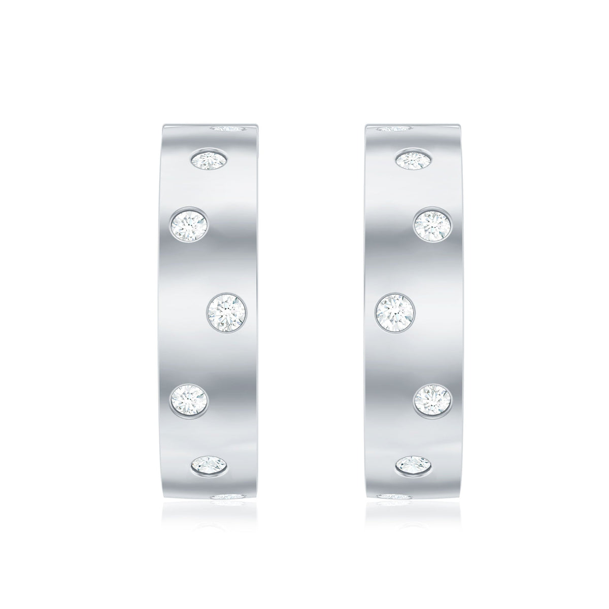 Certified Moissanite Hinged Hoop Earrings