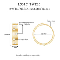 Certified Moissanite Hinged Hoop Earrings