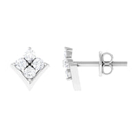 Certified Moissanite Flower Stud Earrings for Her