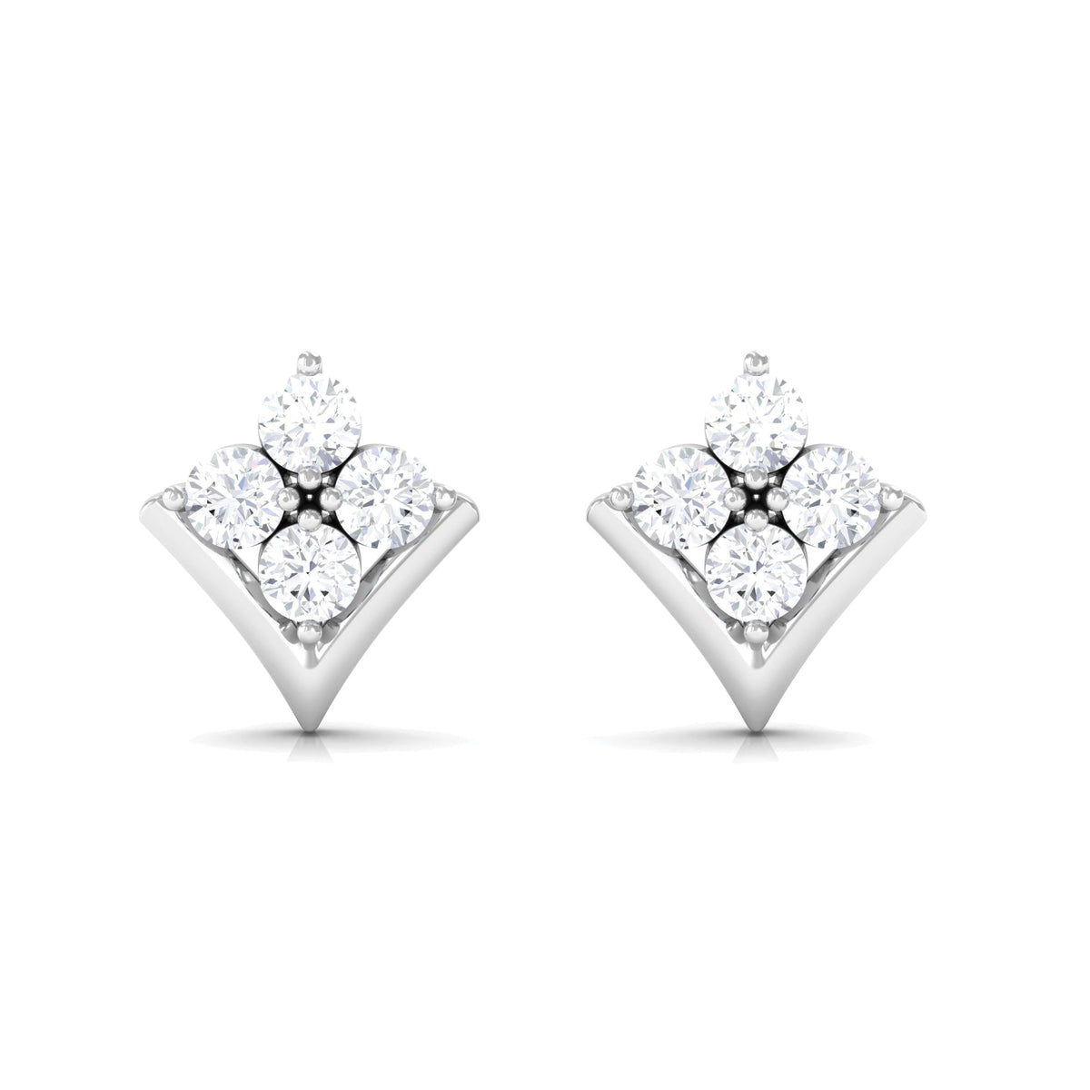 Certified Moissanite Flower Stud Earrings for Her