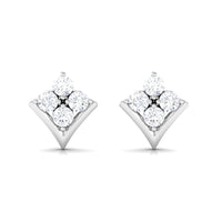 Certified Moissanite Flower Stud Earrings for Her