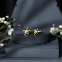 Bezel Set Round Moissanite Starfish Stud Earrings