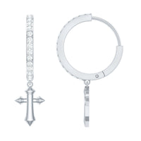 Certified Moissanite Cross Drop Earrings