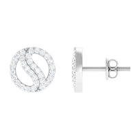 Classic Real Diamond Round Stud Earrings