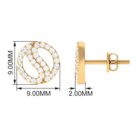 Classic Real Diamond Round Stud Earrings