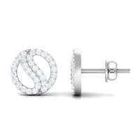 Classic Real Diamond Round Stud Earrings