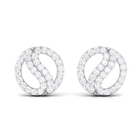 Classic Real Diamond Round Stud Earrings